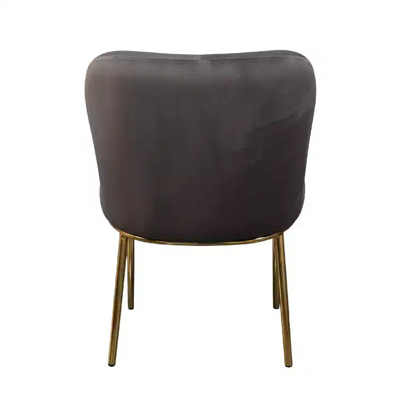 Sedia da pranzo LeisureMod Lumen, sedia da cucina moderna imbottita con gambe in acciaio color oro, sedia ergonomica per accento