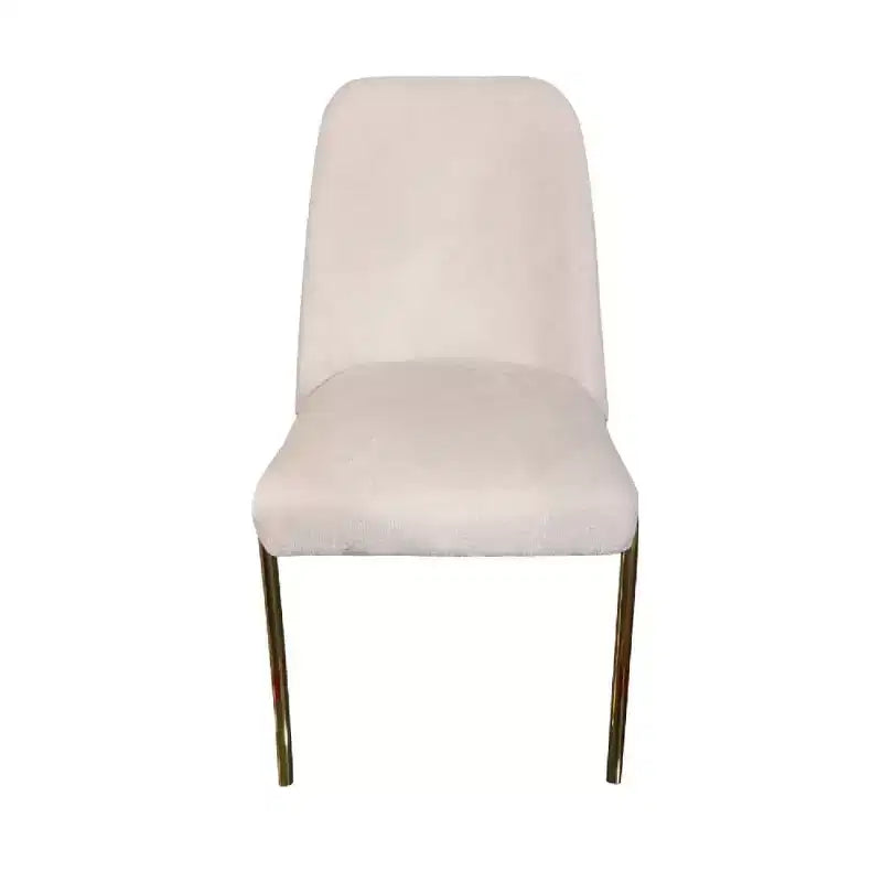 Sedia da pranzo LeisureMod Lumen, sedia da cucina moderna imbottita con gambe in acciaio color oro, sedia ergonomica per accento