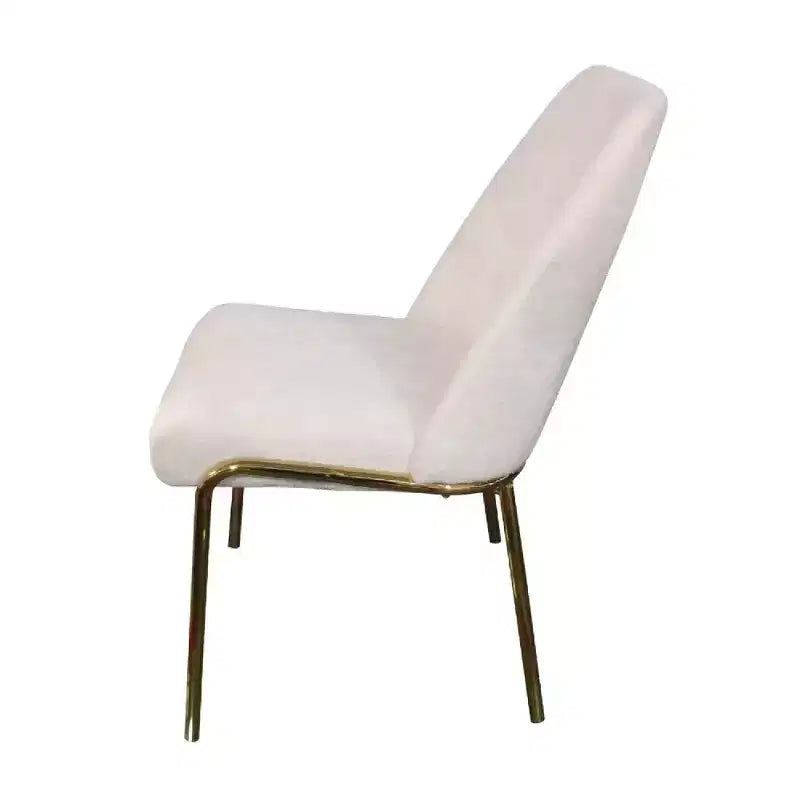 Sedia da pranzo LeisureMod Lumen, sedia da cucina moderna imbottita con gambe in acciaio color oro, sedia ergonomica per accento
