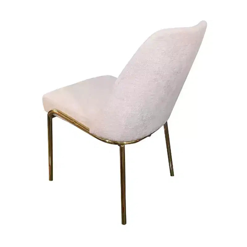 Sedia da pranzo LeisureMod Lumen, sedia da cucina moderna imbottita con gambe in acciaio color oro, sedia ergonomica per accento