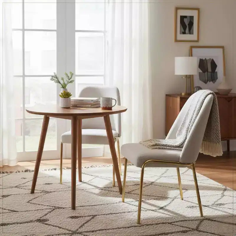 Sedia da pranzo LeisureMod Lumen, sedia da cucina moderna imbottita con gambe in acciaio color oro, sedia ergonomica per accento