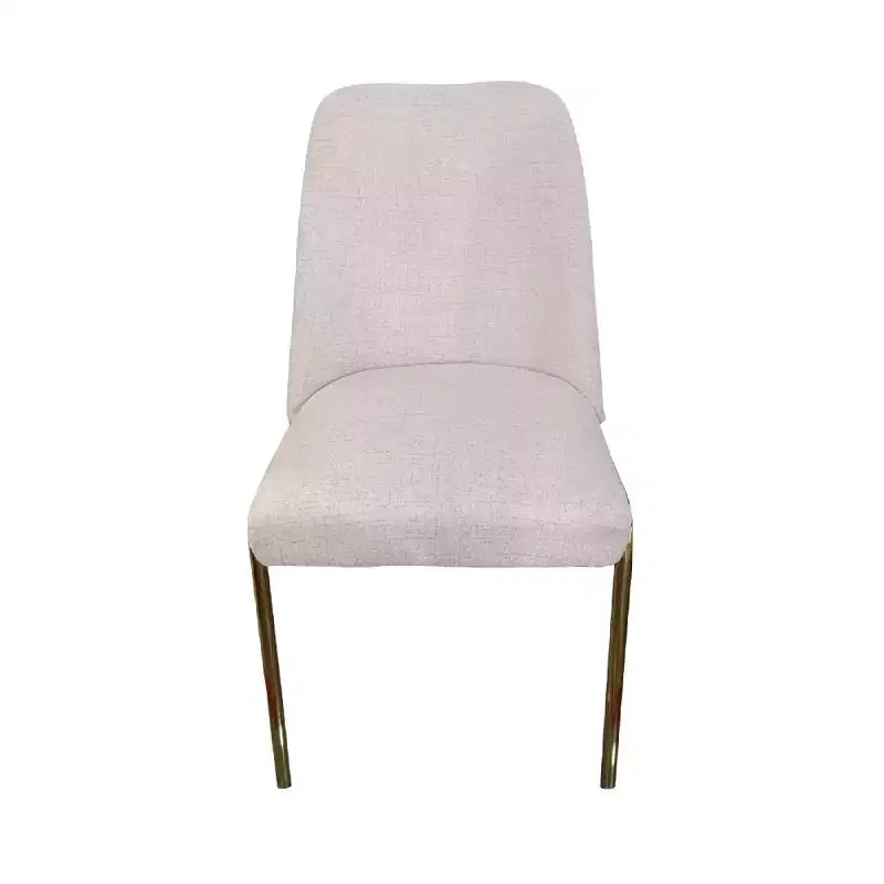 Sedia da pranzo LeisureMod Lumen, sedia da cucina moderna imbottita con gambe in acciaio color oro, sedia ergonomica per accento