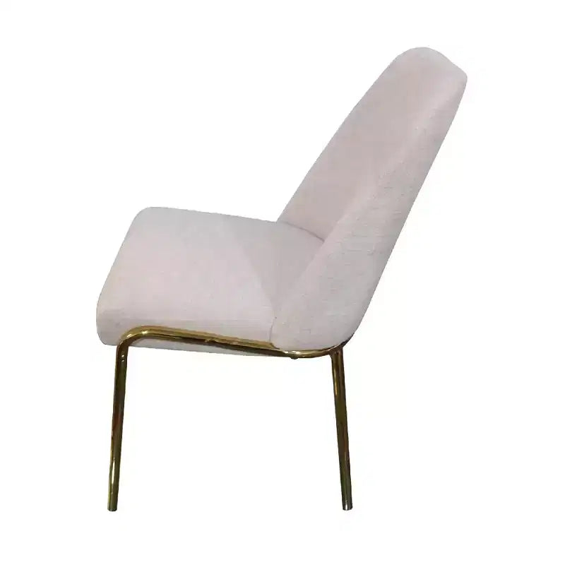 Sedia da pranzo LeisureMod Lumen, sedia da cucina moderna imbottita con gambe in acciaio color oro, sedia ergonomica per accento