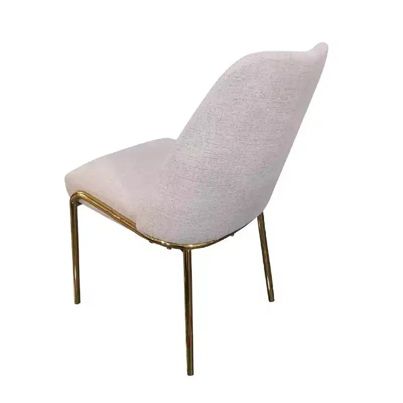 Sedia da pranzo LeisureMod Lumen, sedia da cucina moderna imbottita con gambe in acciaio color oro, sedia ergonomica per accento