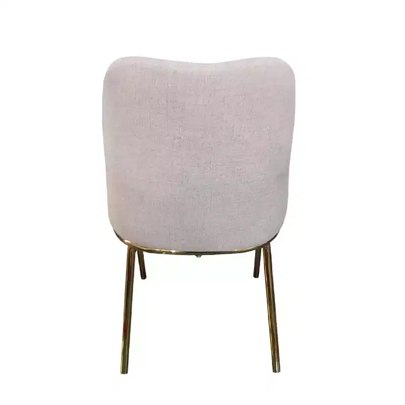 Sedia da pranzo LeisureMod Lumen, sedia da cucina moderna imbottita con gambe in acciaio color oro, sedia ergonomica per accento