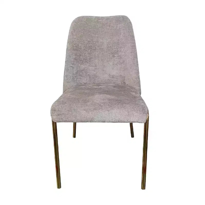Sedia da pranzo LeisureMod Lumen, sedia da cucina moderna imbottita con gambe in acciaio color oro, sedia ergonomica per accento