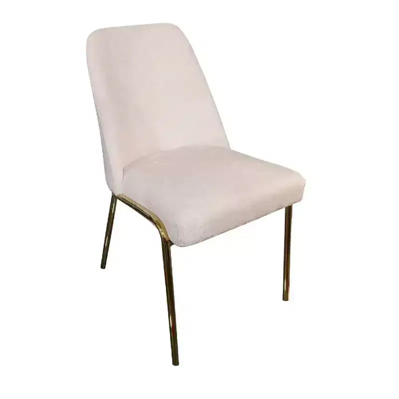 Sedia da pranzo LeisureMod Lumen, sedia da cucina moderna imbottita con gambe in acciaio color oro, sedia ergonomica per accento