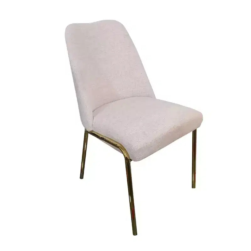 Sedia da pranzo LeisureMod Lumen, sedia da cucina moderna imbottita con gambe in acciaio color oro, sedia ergonomica per accento