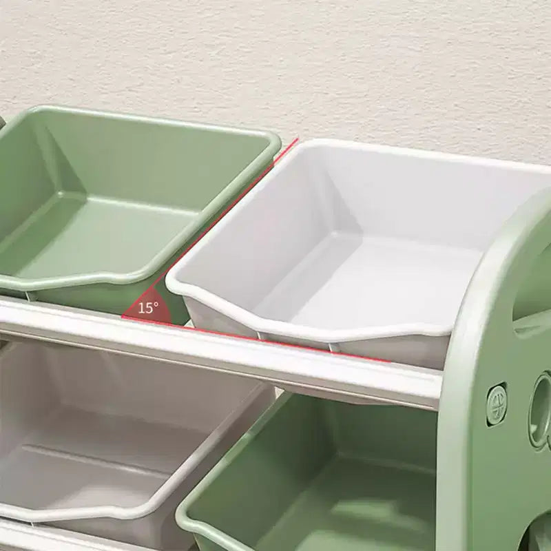 MAYEERTY Organizer Giocattoli per Bambini, Scaffale Multifunzionale con 6 Cesti in HDPE, per Sala Giochi, Cameretta, Soggiorno, Rosa