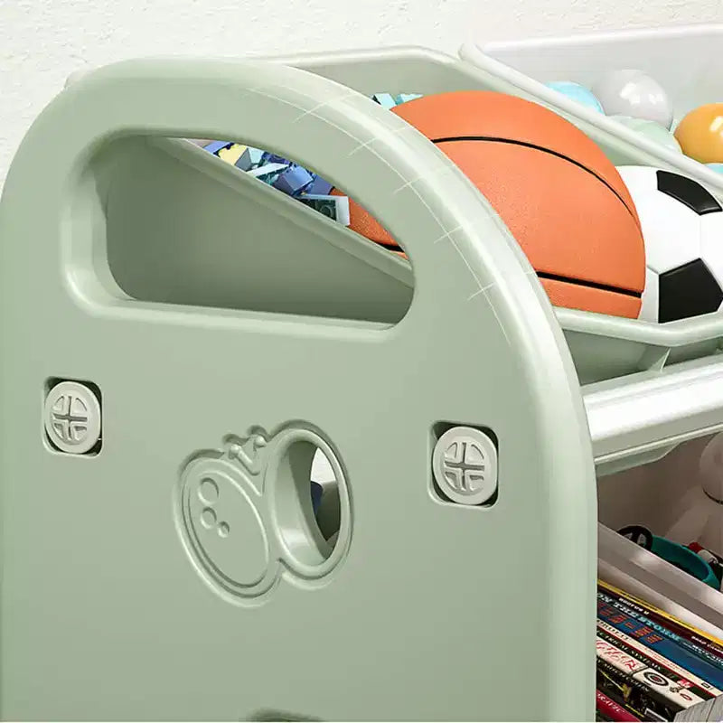 MAYEERTY Organizer Giocattoli per Bambini, Scaffale Multifunzionale con 6 Cesti in HDPE, per Sala Giochi, Cameretta, Soggiorno, Rosa