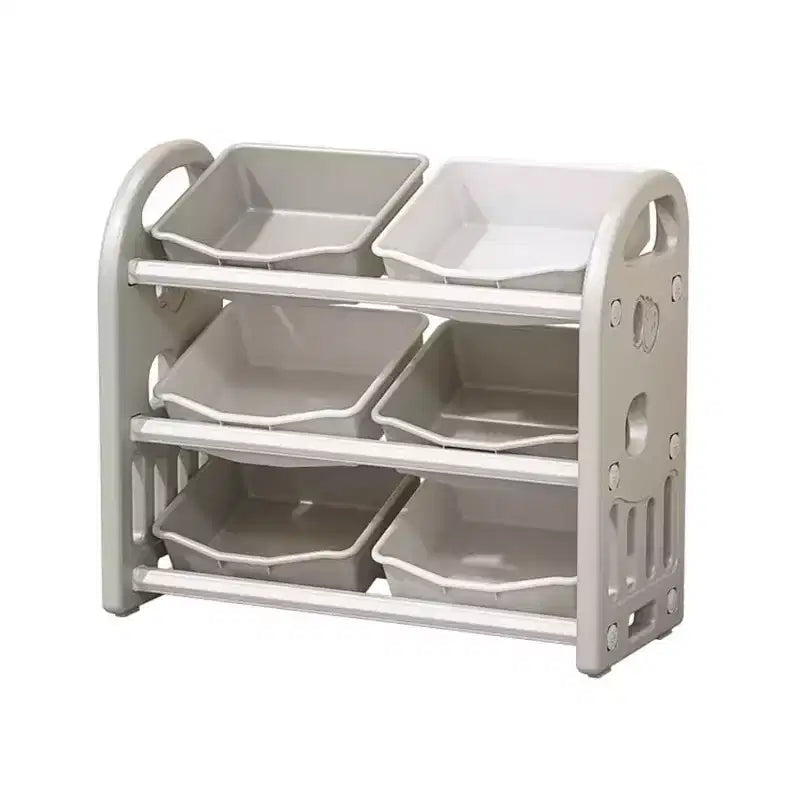 MAYEERTY Organizer Giocattoli per Bambini, Scaffale Multifunzionale con 6 Cesti in HDPE, per Sala Giochi, Cameretta, Soggiorno, Rosa