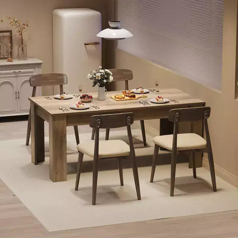 Tavolo da pranzo rustico grigio da 178 cm in stile rustico per 6-8 persone, tavolo rettangolare resistente con piano spesso e gambe robuste, grande tavolo da cucina per sala da pranzo