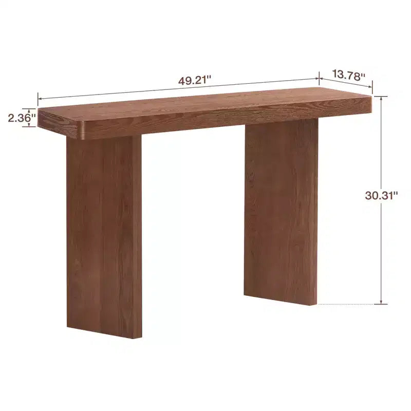 Bekrvio 50 Tavolo Consolle Stretto, Tavolino da Ingresso e Divano Sottile con Piano in Vero Legno, Consolle Moderna Robusta e Spessa per Corridoio