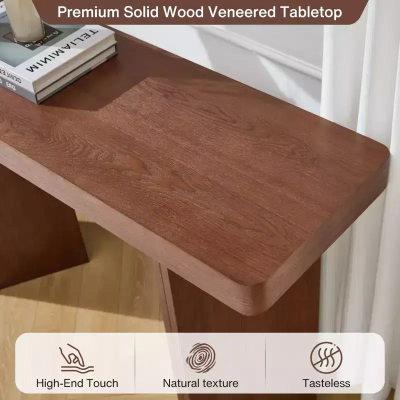Bekrvio 50 Tavolo Consolle Stretto, Tavolino da Ingresso e Divano Sottile con Piano in Vero Legno, Consolle Moderna Robusta e Spessa per Corridoio