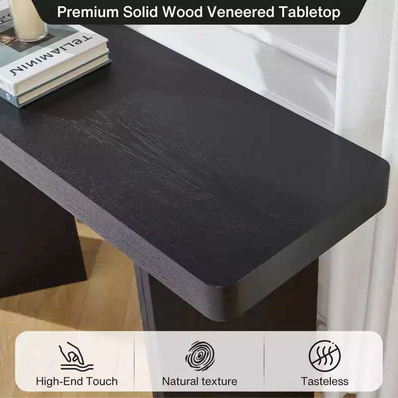 Bekrvio 50 Tavolo Consolle Stretto, Tavolino da Ingresso e Divano Sottile con Piano in Vero Legno, Consolle Moderna Robusta e Spessa per Corridoio