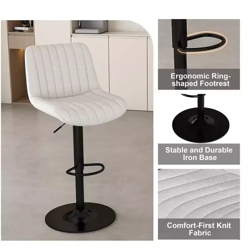 TUYOHW Set di 2 Sgabelli da Bar Moderni Girevoli ad Altezza Regolabile, Sedia da Bar con Poggiapiedi, Schienale Ergonomico per Isola Cucina, Casa, Bar