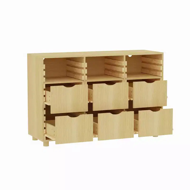 Famapy Armadio Modulare Armadio Camera da Letto Organizzatore Regolabile a 6 Cassetti Unità Scaffale Personalizzabile Doghe in Legno Massello