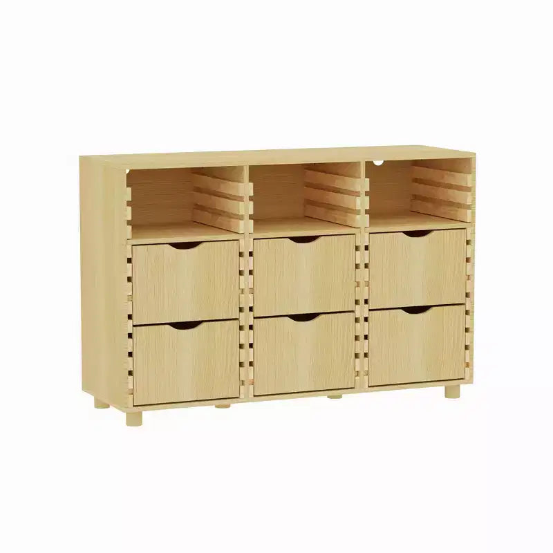 Famapy Armadio Modulare Armadio Camera da Letto Organizzatore Regolabile a 6 Cassetti Unità Scaffale Personalizzabile Doghe in Legno Massello