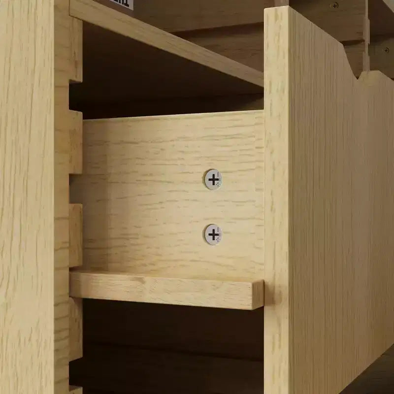Famapy Armadio Modulare Armadio Camera da Letto Organizzatore Regolabile a 6 Cassetti Unità Scaffale Personalizzabile Doghe in Legno Massello