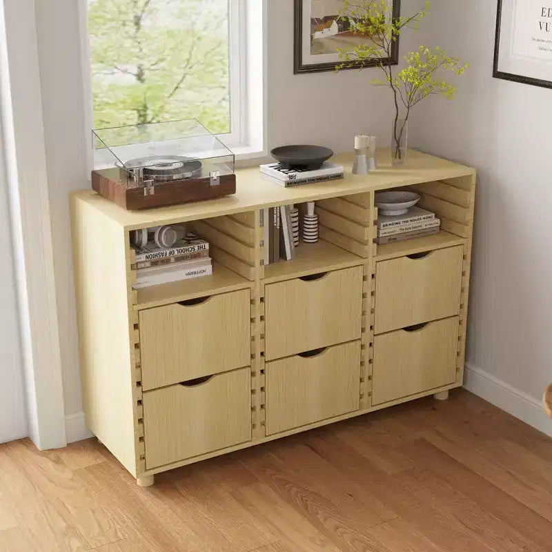 Famapy Armadio Modulare Armadio Camera da Letto Organizzatore Regolabile a 6 Cassetti Unità Scaffale Personalizzabile Doghe in Legno Massello