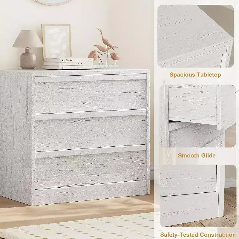 Comò a 3 cassetti per camera da letto, comodino in rovere naturale con 3 cassetti con ampio spazio di archiviazione, piccolo comodino moderno per soggiorno, asilo nido