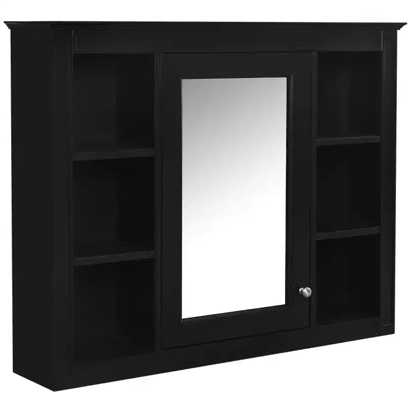 FAMYYT 35 pollici L x 27,5 pollici A Armadietto da bagno rettangolare a superficie con specchio in MDF, cerniera ammortizzata