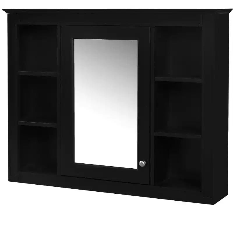 FAMYYT 35 pollici L x 27,5 pollici A Armadietto da bagno rettangolare a superficie con specchio in MDF, cerniera ammortizzata