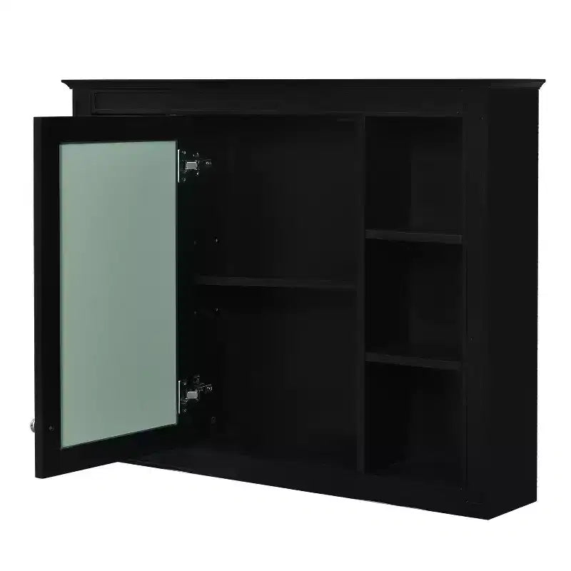 FAMYYT 35 pollici L x 27,5 pollici A Armadietto da bagno rettangolare a superficie con specchio in MDF, cerniera ammortizzata