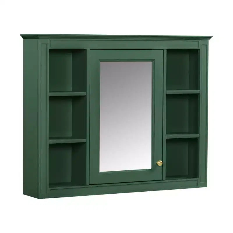FAMYYT 35 pollici L x 27,5 pollici A Armadietto da bagno rettangolare a superficie con specchio in MDF, cerniera ammortizzata
