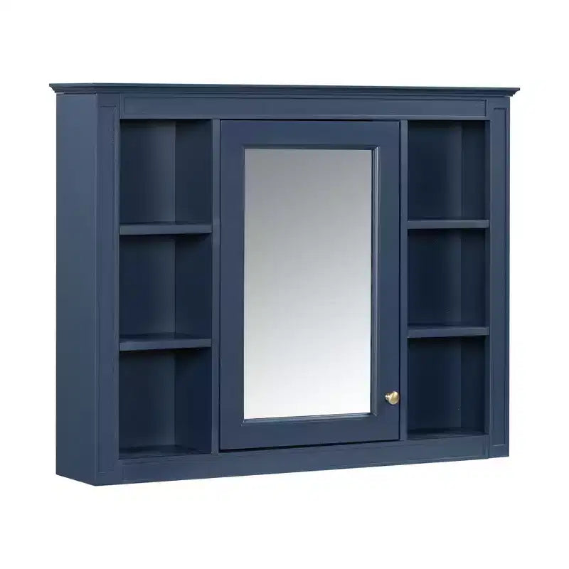 FAMYYT 35 pollici L x 27,5 pollici A Armadietto da bagno rettangolare a superficie con specchio in MDF, cerniera ammortizzata