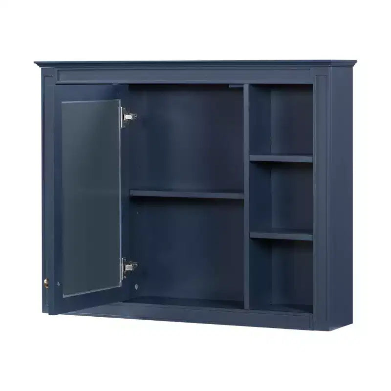 FAMYYT 35 pollici L x 27,5 pollici A Armadietto da bagno rettangolare a superficie con specchio in MDF, cerniera ammortizzata