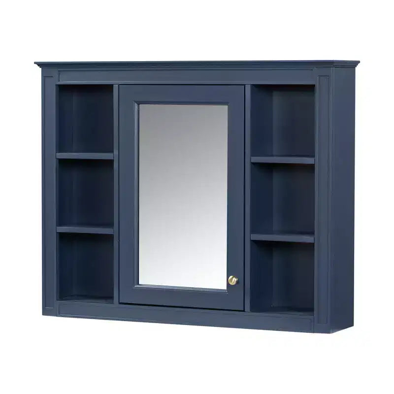 FAMYYT 35 pollici L x 27,5 pollici A Armadietto da bagno rettangolare a superficie con specchio in MDF, cerniera ammortizzata