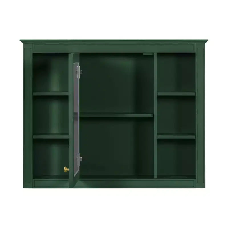 FAMYYT 35 pollici L x 27,5 pollici A Armadietto da bagno rettangolare a superficie con specchio in MDF, cerniera ammortizzata