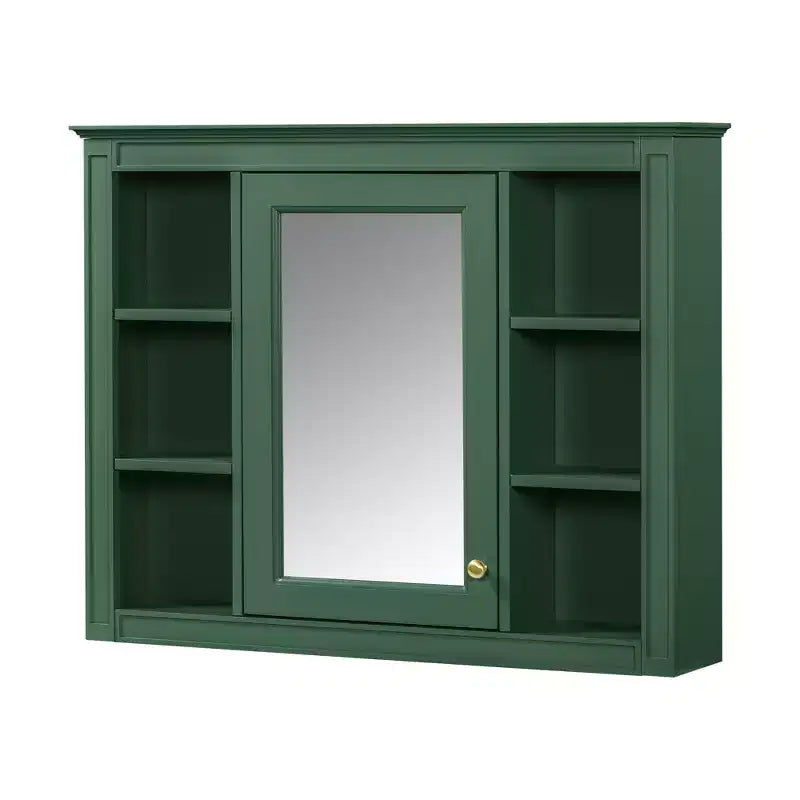 FAMYYT 35 pollici L x 27,5 pollici A Armadietto da bagno rettangolare a superficie con specchio in MDF, cerniera ammortizzata