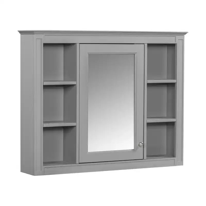 FAMYYT 35 pollici L x 27,5 pollici A Armadietto da bagno rettangolare a superficie con specchio in MDF, cerniera ammortizzata
