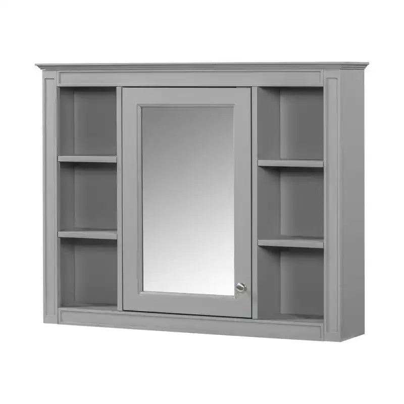 FAMYYT 35 pollici L x 27,5 pollici A Armadietto da bagno rettangolare a superficie con specchio in MDF, cerniera ammortizzata