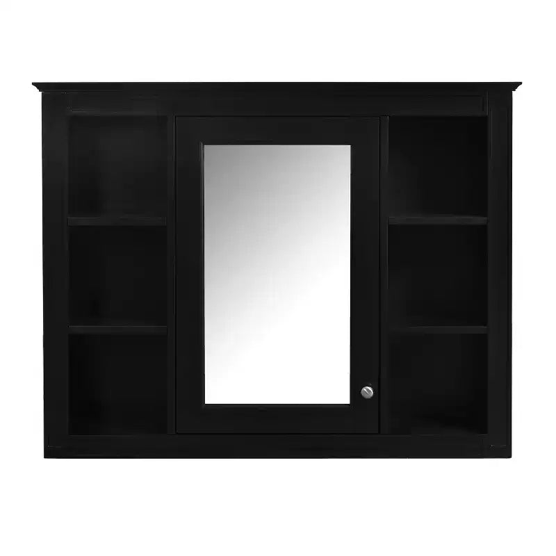 FAMYYT 35 pollici L x 27,5 pollici A Armadietto da bagno rettangolare a superficie con specchio in MDF, cerniera ammortizzata