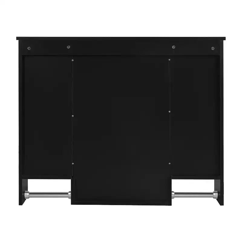 FAMYYT 35 pollici L x 28 pollici A Armadietto da bagno con specchio a superficie in MDF rettangolare con barra portasciugamani
