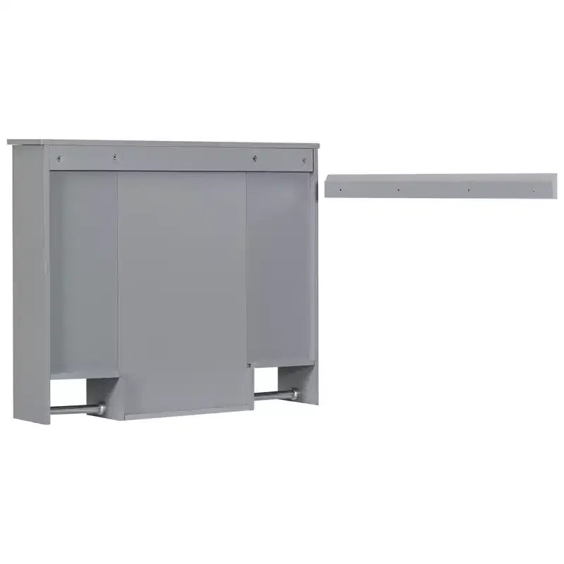 FAMYYT 35 pollici L x 28 pollici A Armadietto da bagno con specchio a superficie in MDF rettangolare con barra portasciugamani
