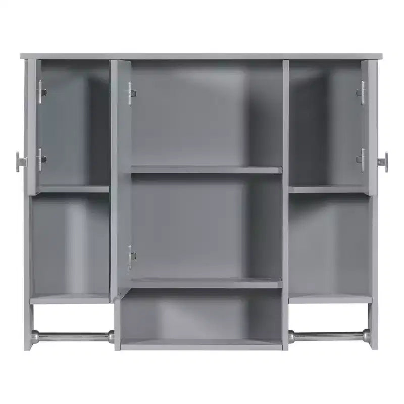 FAMYYT 35 pollici L x 28 pollici A Armadietto da bagno con specchio a superficie in MDF rettangolare con barra portasciugamani