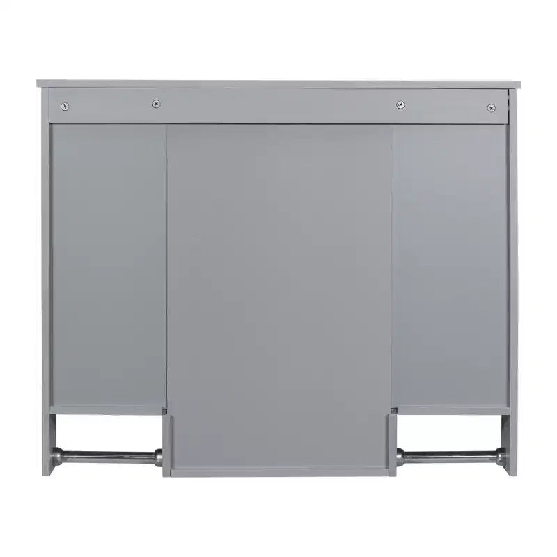 FAMYYT 35 pollici L x 28 pollici A Armadietto da bagno con specchio a superficie in MDF rettangolare con barra portasciugamani