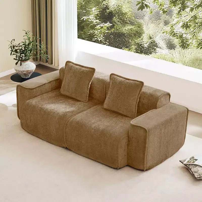 Okak Modern Modular Sectional Sofa Loveseat with Deep Seat & Pillows,Sofa Velvet Fabric Futon Couch for Living Room,Apartments
