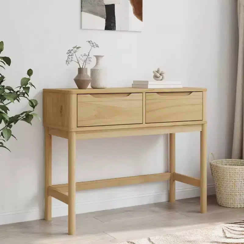 vidaXL Tavolo Consolle Contenitore Soggiorno Ingresso Mobile Legno Massello Pino