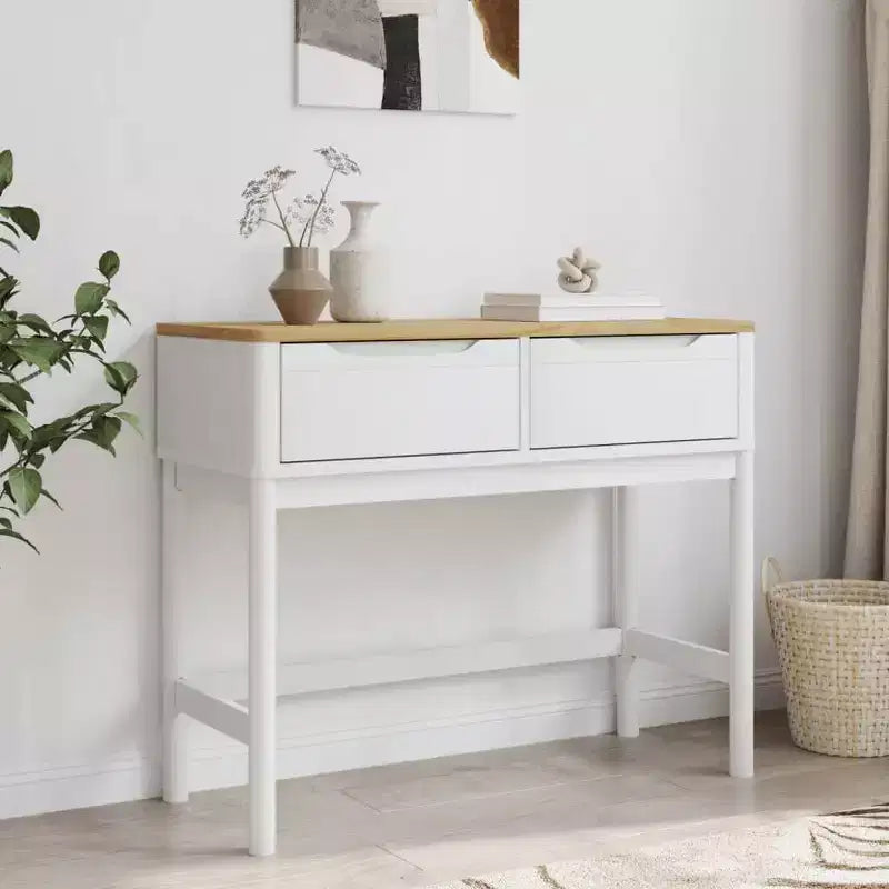 vidaXL Tavolo Consolle Contenitore Soggiorno Ingresso Mobile Legno Massello Pino