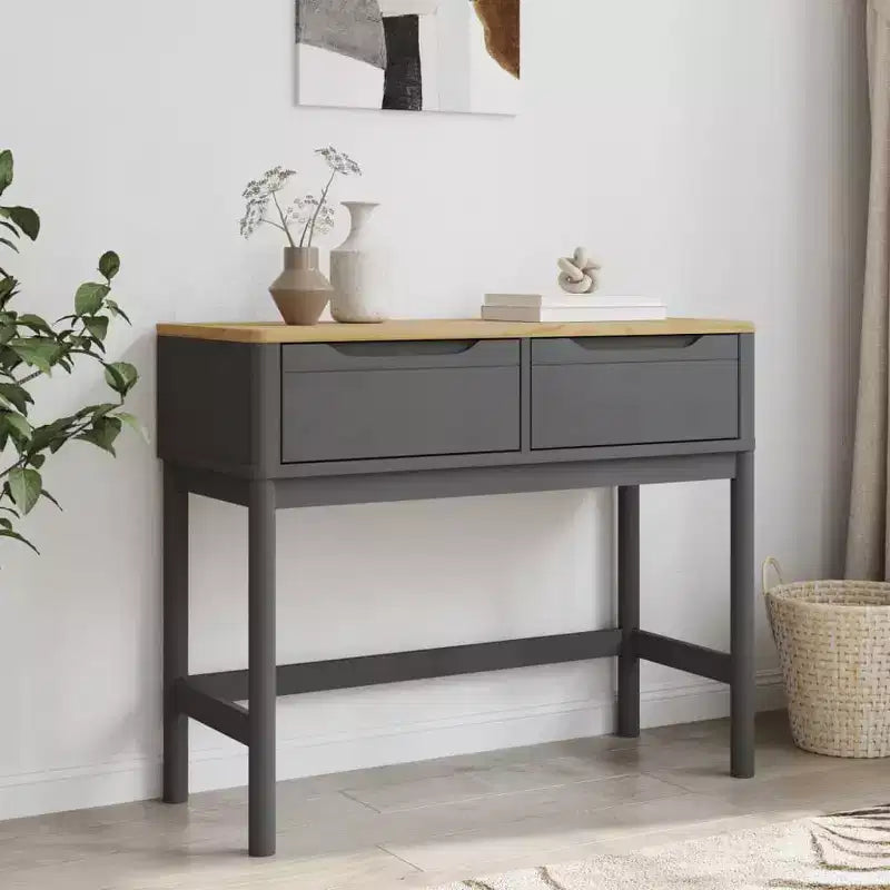 vidaXL Tavolo Consolle Contenitore Soggiorno Ingresso Mobile Legno Massello Pino