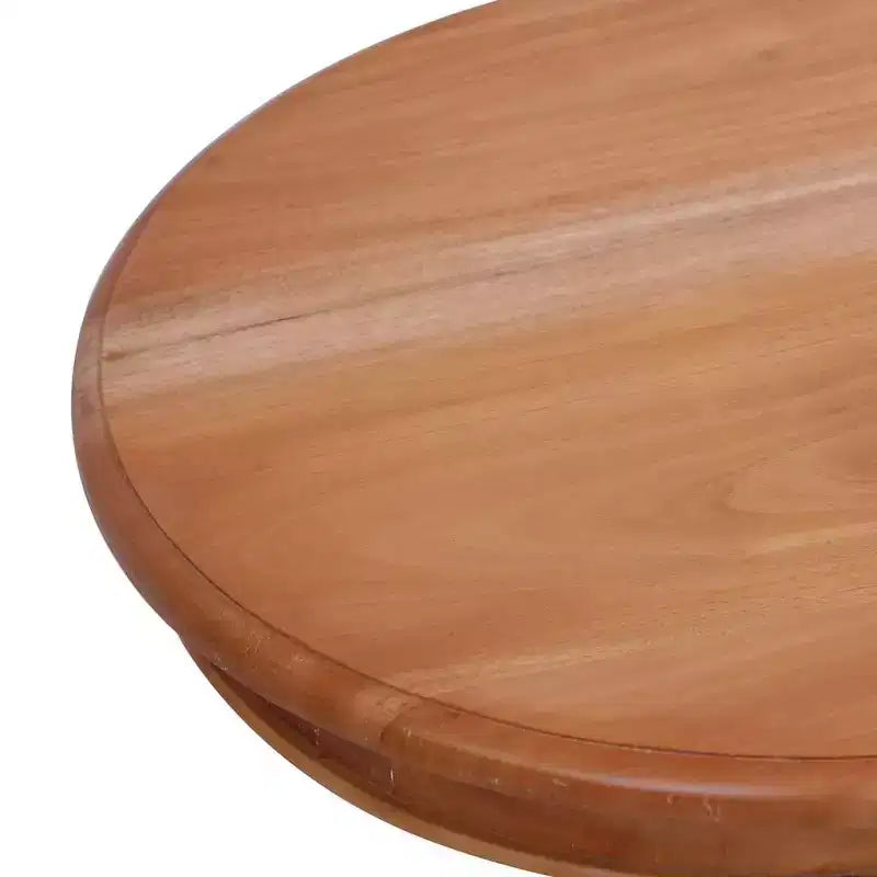 vidaXL Tavolino da Divano Rotondo Tavolino da Caffè in Legno Massello di Mogano Naturale