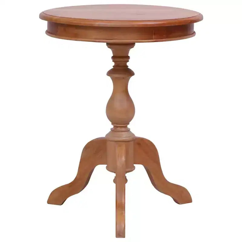 vidaXL Tavolino da Divano Rotondo Tavolino da Caffè in Legno Massello di Mogano Naturale