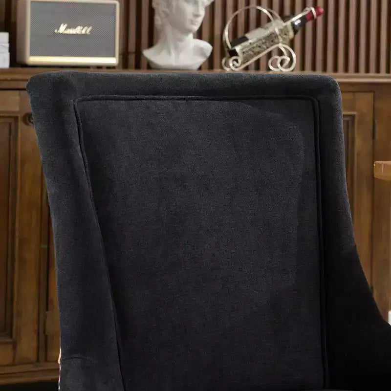TUYOHW Eleganti sedie da pranzo con cucitura dello schienale rifinita a mano, set da 2, sedie laterali moderne di metà secolo con gambe in legno e borchie in bronzo
