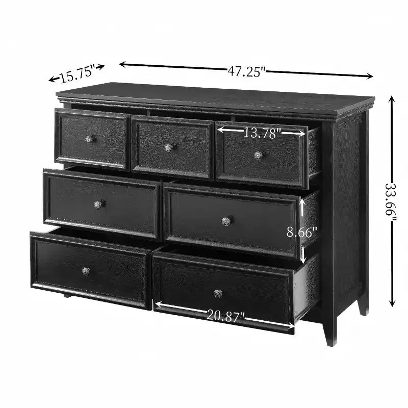 Cassettiera moderna a 7 cassetti, Organizer per armadio per camera da letto, soggiorno o ingresso - Panipeachy