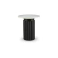 Signature Design by Ashley Wainstone Modern Accent Table - Small Side Table with White Marble Top and Black Metal Base